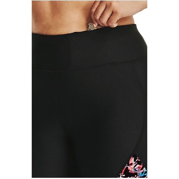 UNDER ARMOUR 1X Women’s Heat Gear Capri Leggings Black with Multi-Color Print - Picture 15 of 15
